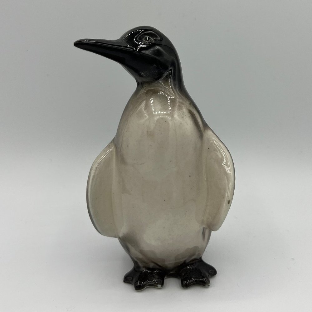 5.5 inch tall Vintage 1940's Standing Ceramic Penguins Figurine